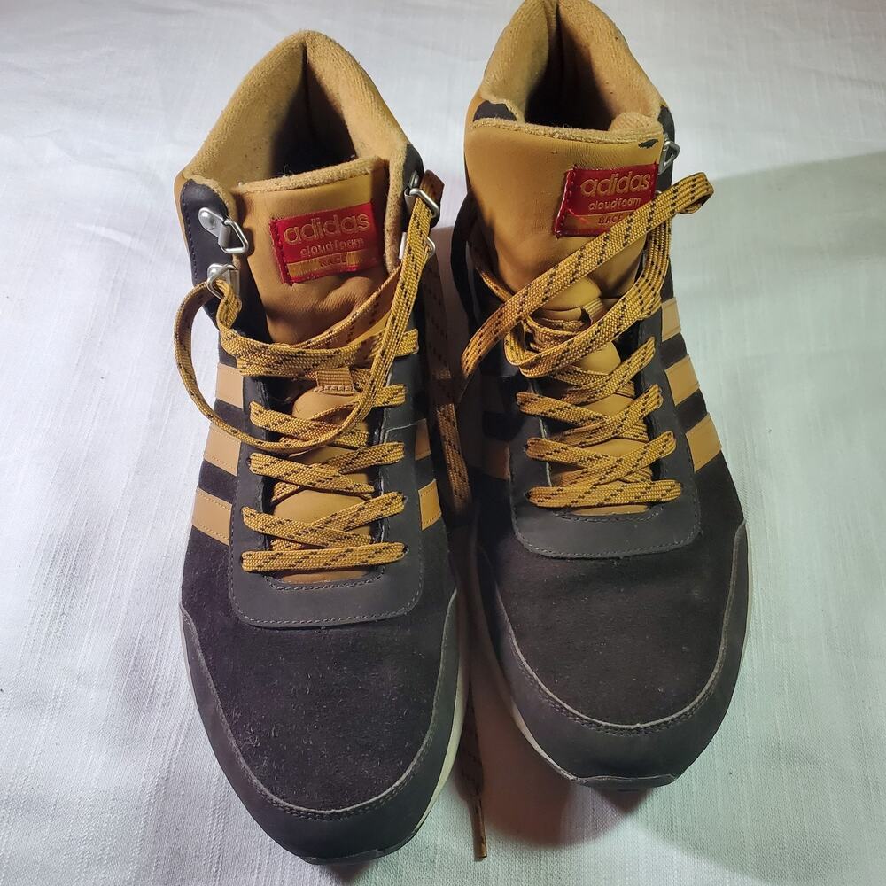 Adidas NEO Cloudfoam Race WTR Mid Top Mens Shoes Size 11 Brown Sneaker